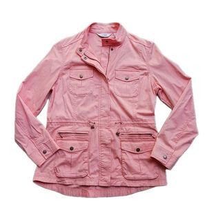 LL Bean Peach Freeport Field Utility Zip Snap Jacket Small